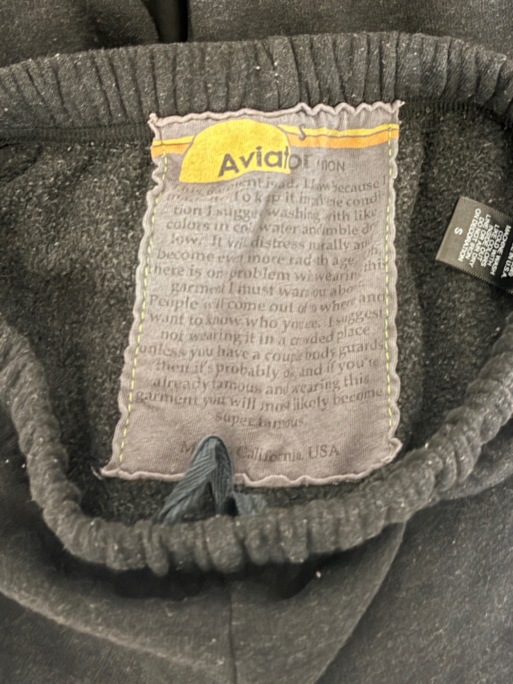 Aviator Nation Washed Black Sweatpants with Multicolor Stripes - Picture 3 of 3